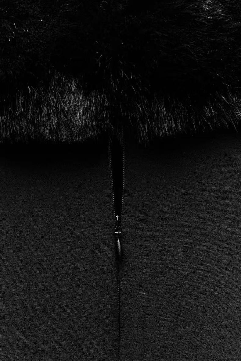 Elegantes Kleid mit Pelz
