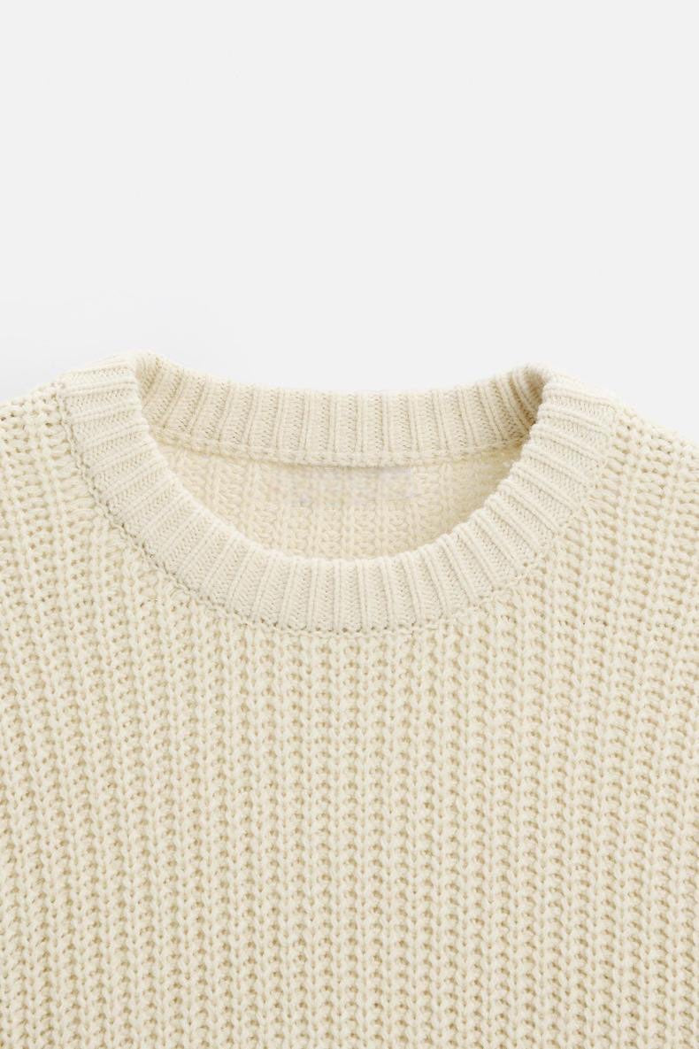 Kultiger Rundhals Strickpullover