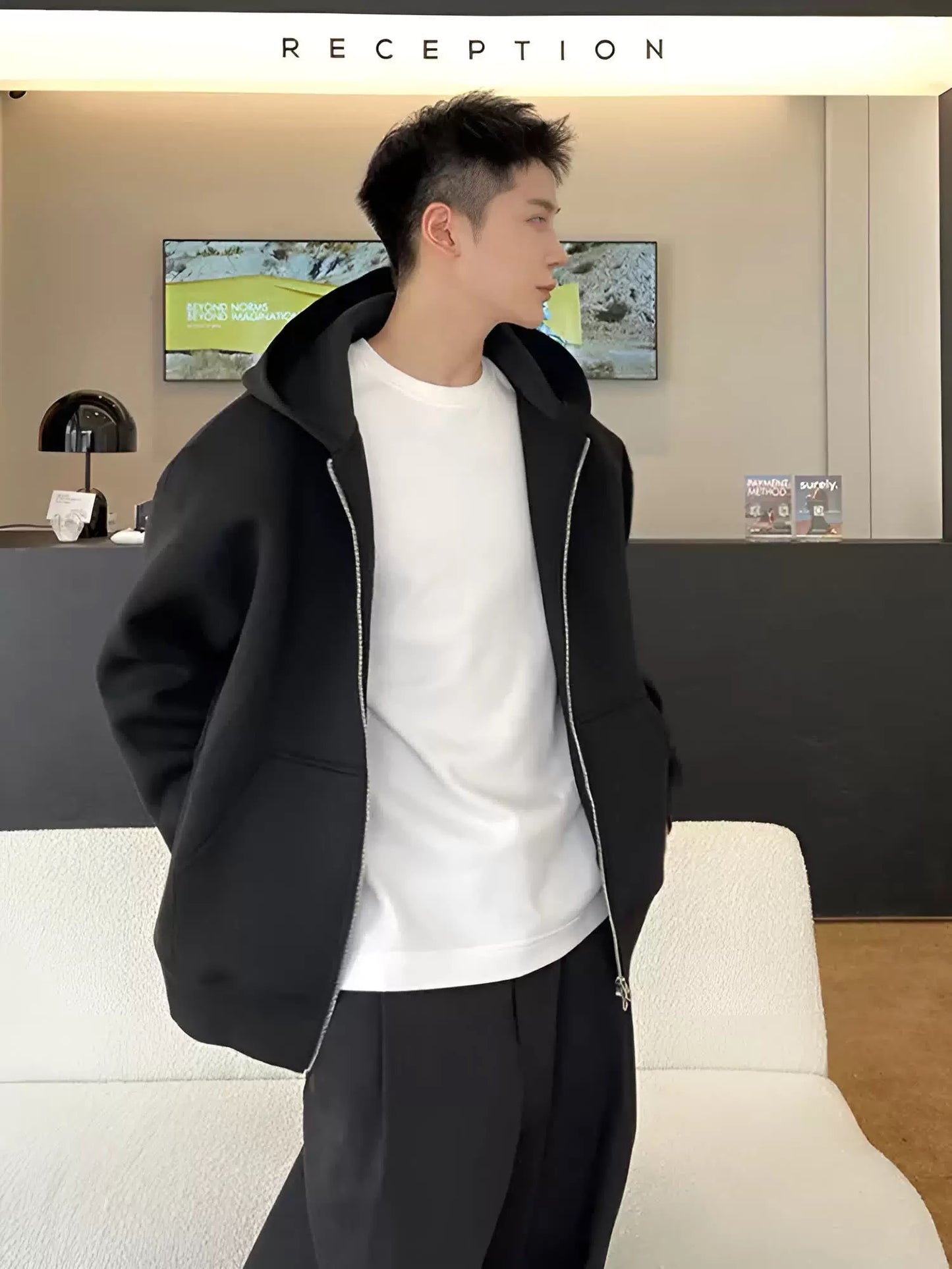 Lässige Oversize Sweatjacke