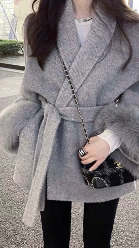 Elegante Fellärmel Jacke