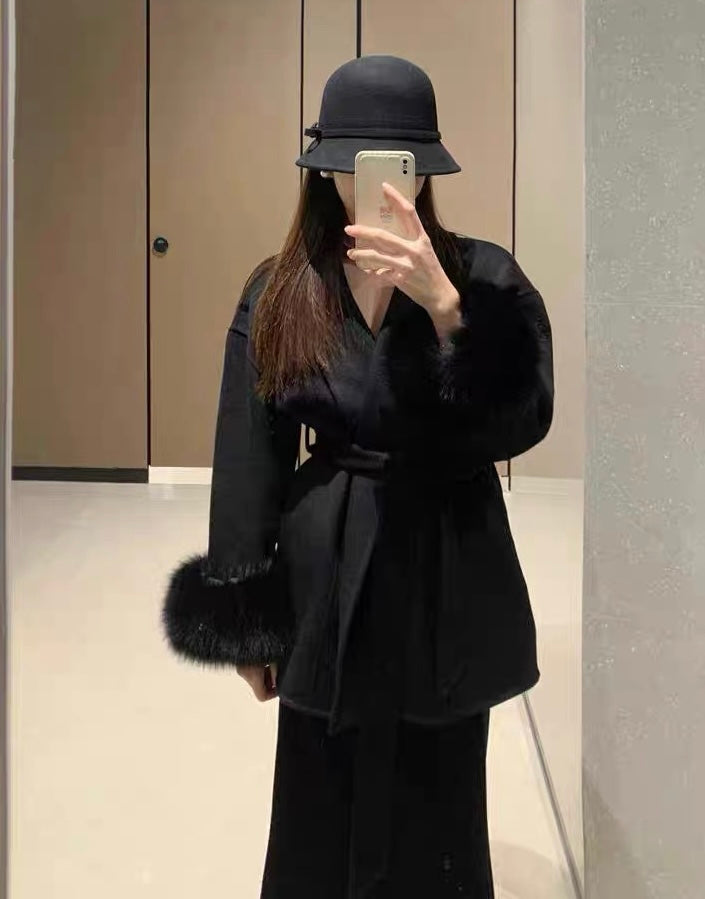 Elegante Fellärmel Jacke