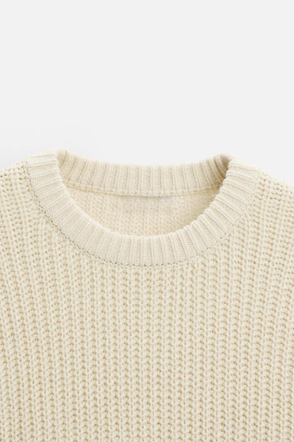 Kultiger Rundhals Strickpullover